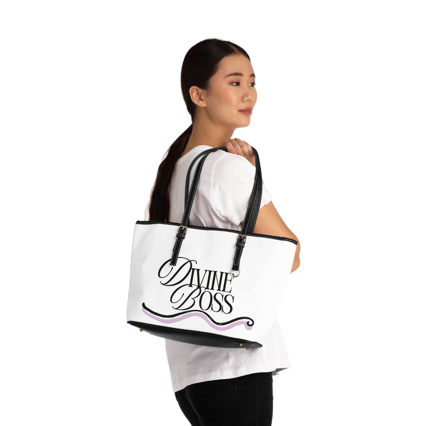 PU Leather Shoulder Bag - Divine Boss / Led By Faith
