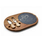 Engraved Acacia Charcuterie Board with Slate Insert — 'Faith in Our Hearts, Love on Our Table'