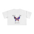 Festive Forth of July Butterfly Women's Crop Tee
