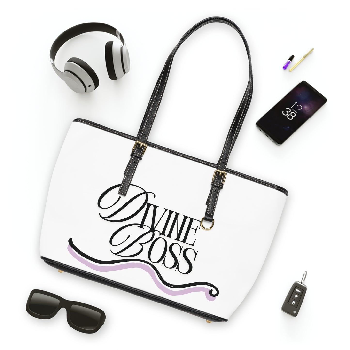 PU Leather Shoulder Bag - Divine Boss / Led By Faith
