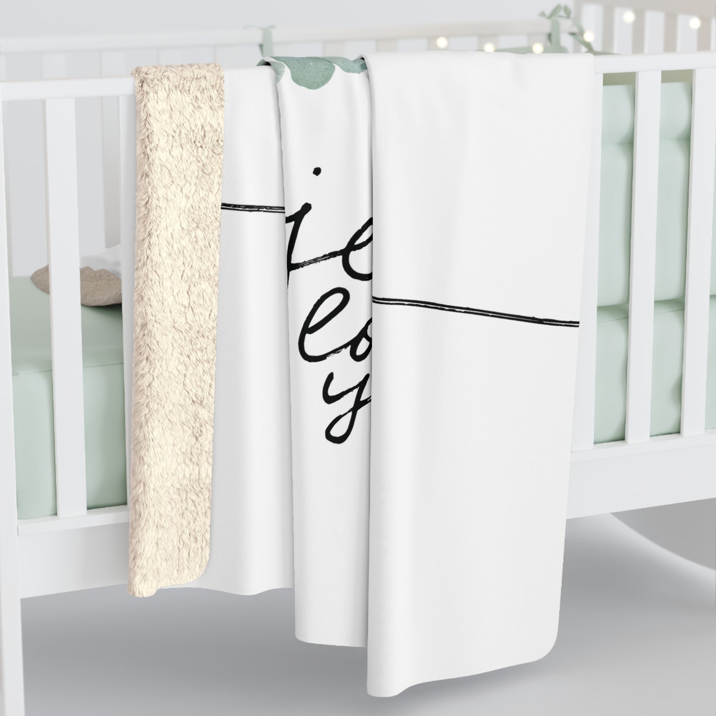 Faith Cross Sherpa Blanket – "Jesus Loves You" Floral Christian Throw