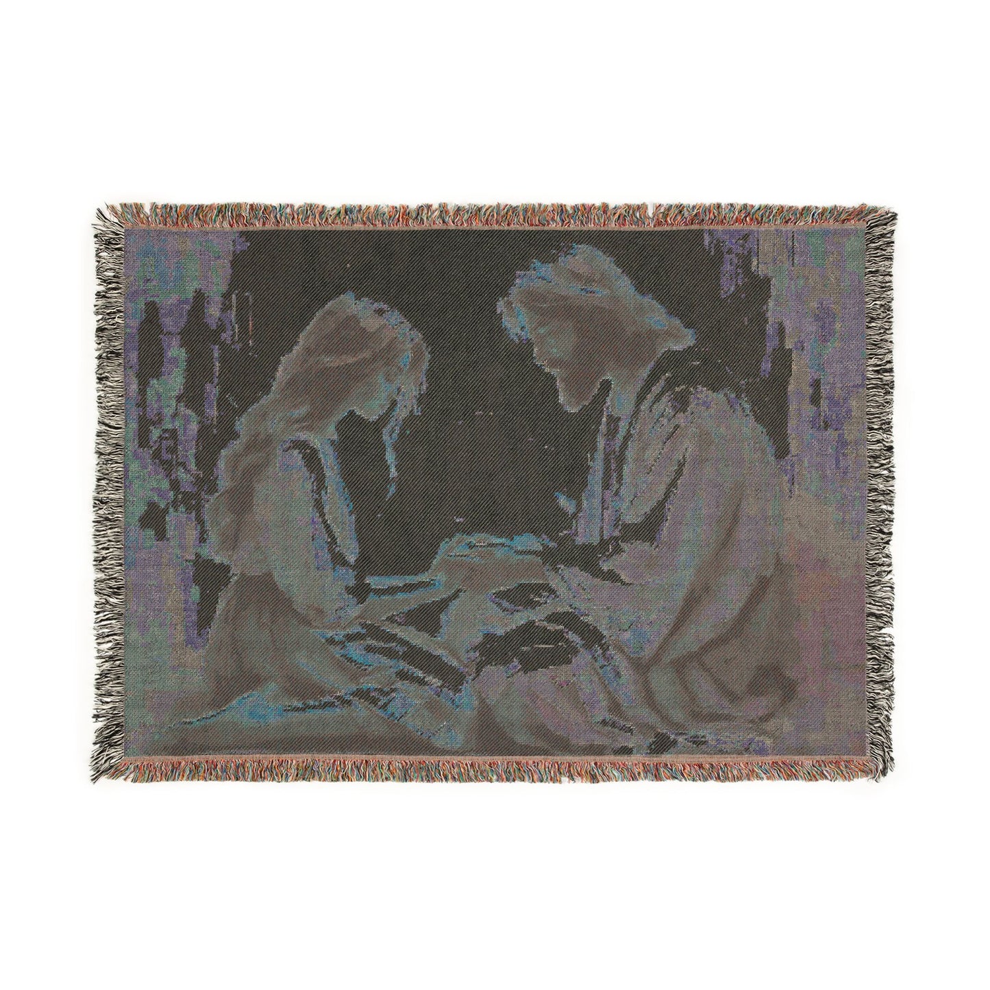 Woven Blanket — Jesus Praying with Girl Tapestry Throw