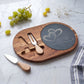 Engraved Acacia Charcuterie Board with Slate Insert — 'Faith in Our Hearts, Love on Our Table'